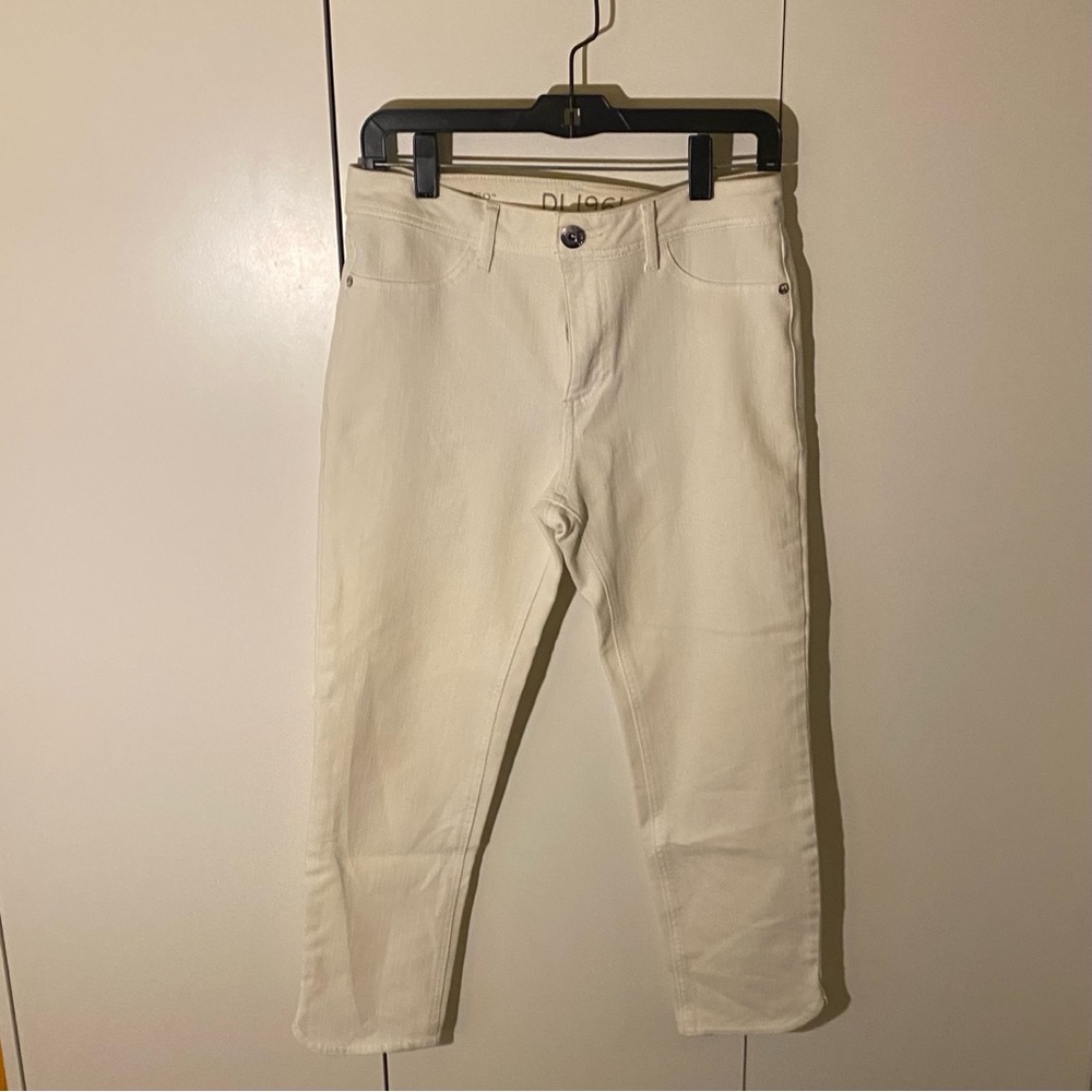 DL1961 Bardot High-Rise Cropped White Jeans | Size 28